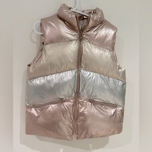 Zara Girls Lightweight Metallic Puffer vest. Size 8-9. Lightly worn.